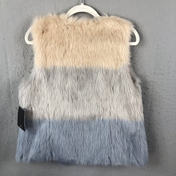 Marc New York Jackets & Blazers - Marc New York Fur Vest Womens Small Pink Gray Ombre Faux Vegan Mobwife NEW